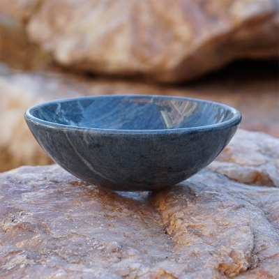 Cuba de Apoio - 34 Cm - Quartzito - Azul Mar